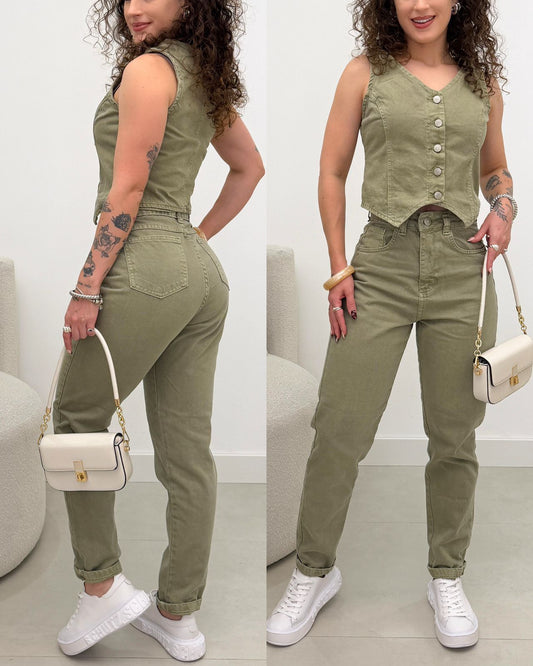 Calça Jeans Nexo Vilma Verde 126738