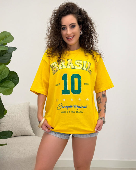 Camisetão Dafini Brasil Amarelo 126667