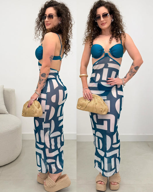 Biquíni 3 Peças Joice Verde Petróleo 126745