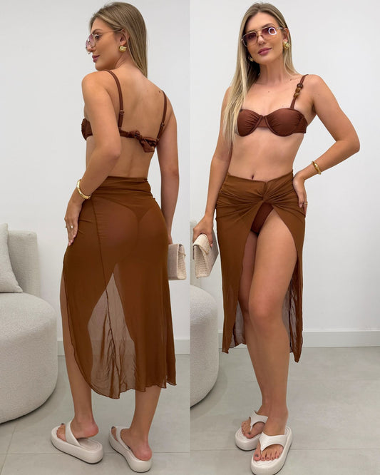Biquíni 3 Peças Josiane Marrom 126752