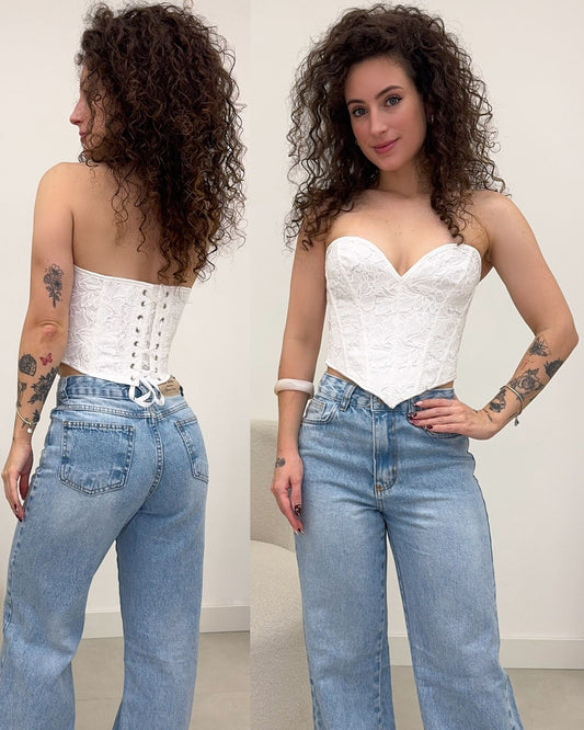 Cropped Corset Perla Off 126762