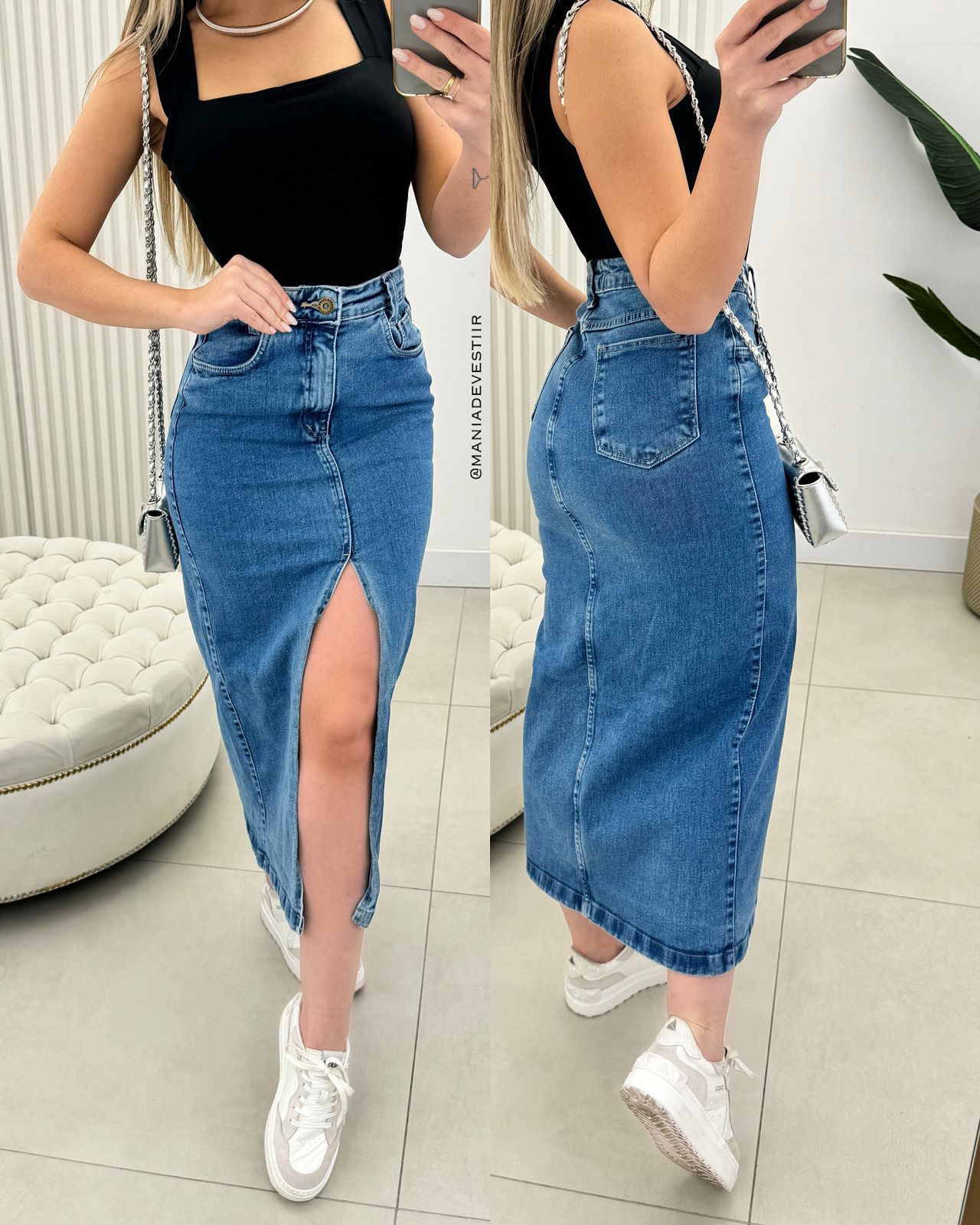 Saia Jeans Midi Fallom 70752