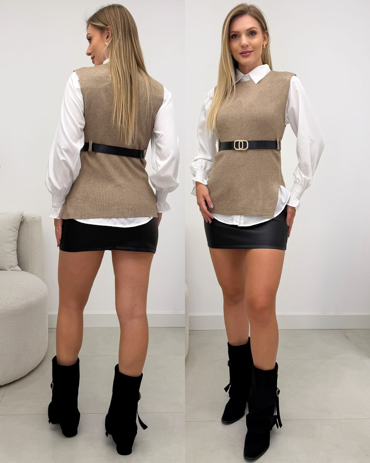 Conjunto Vivian Bege Escuro 129710