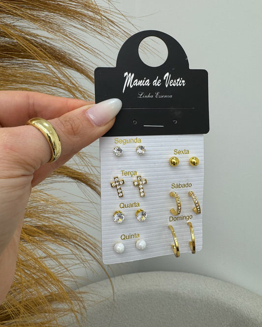 Kit de Brincos Mania Essenza Dourado 134722