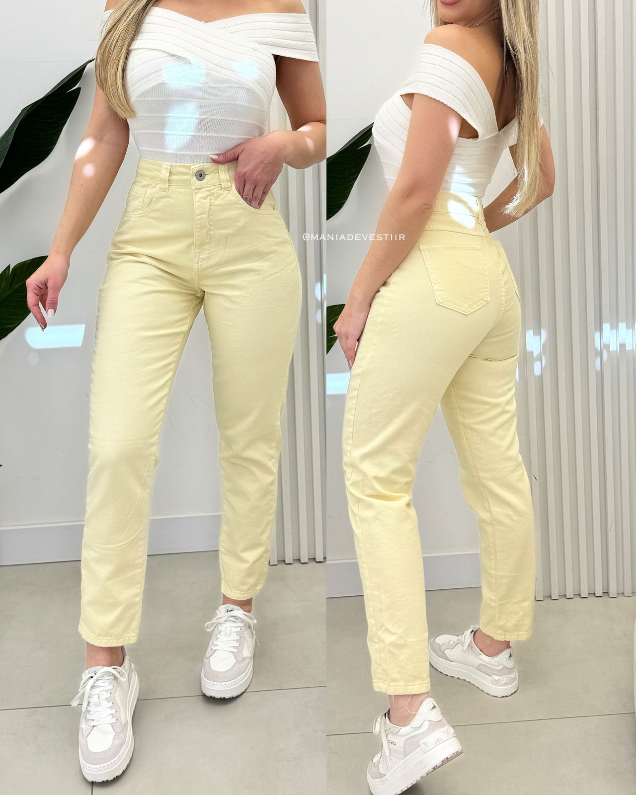 Calça Mom Nexo Amarelo Manteiga 69998