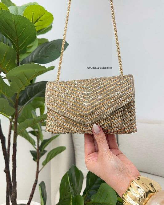 Bolsa Mania Essenza Jade Dourada 119939