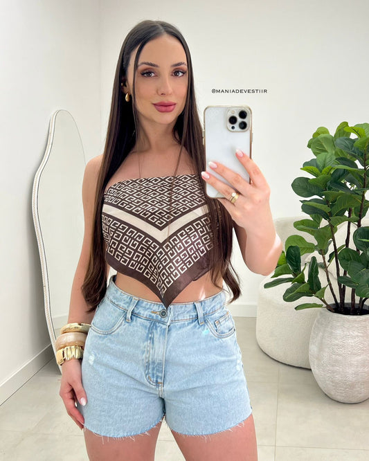 Lenço Mania Essenza Fabia Marrom 119776