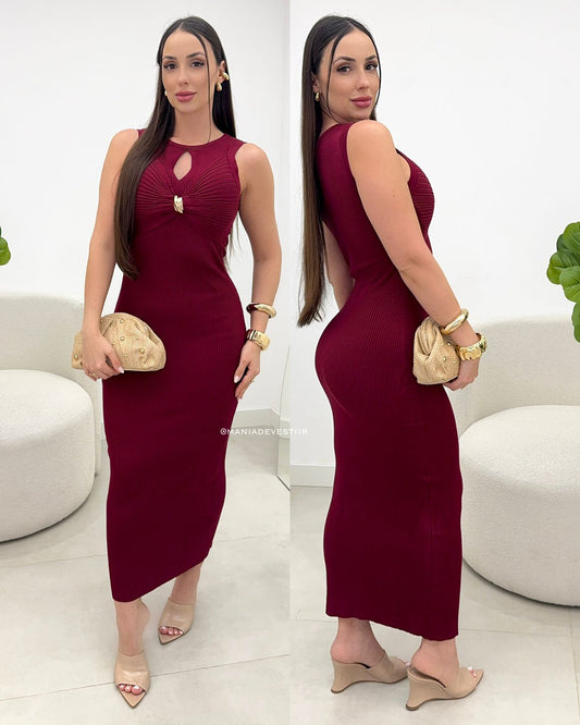 Vestido Modal Livia Vinho 120006