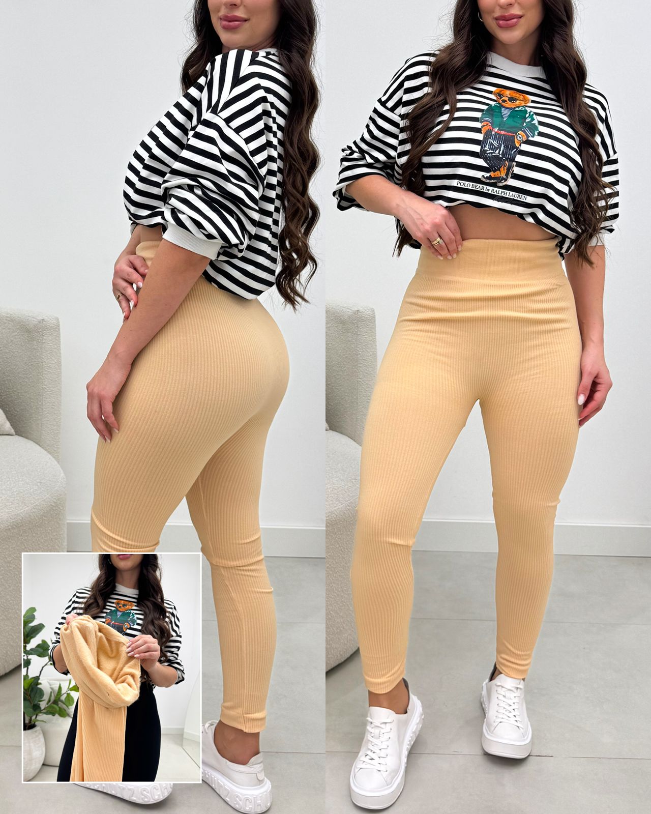 Calça Legging Hadassa Bege Rosado 134145