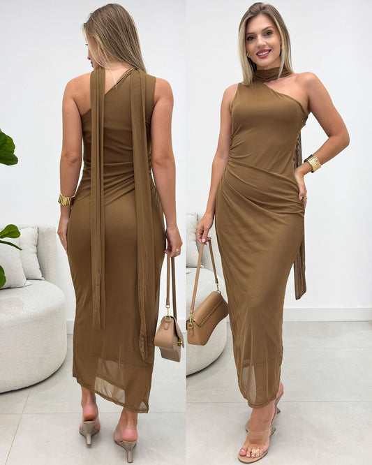 Vestido Tifani Bege Escuro 133252