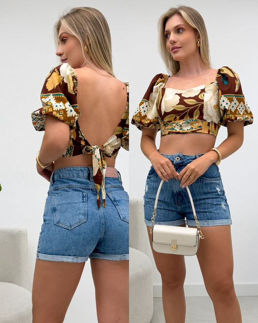 Cropped Talia Marrom 120669