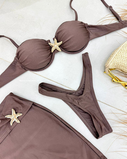 Biquíni 3 Peças Soraia Marrom 120622