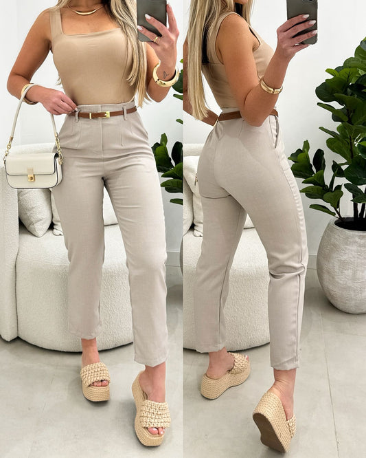 Calça Alfaiataria Beatriz Areia 109994