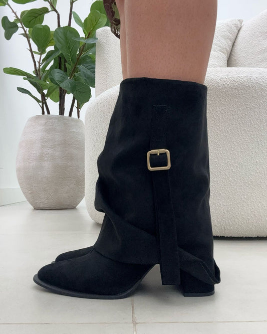Bota Capa Lust Shoes Hanna Camurça Black – 129169