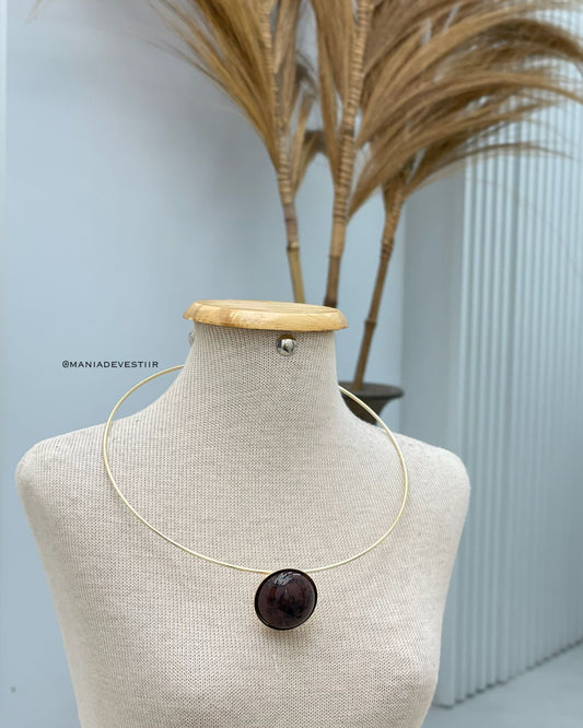 Colar Julia Dourado/Marron 96074
