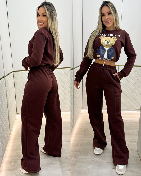 Conjunto Moletom Bear Marrom 96032