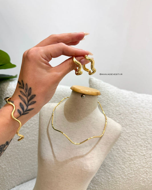 Trio Colar Pulseira e Brinco Mania Essenza 120105