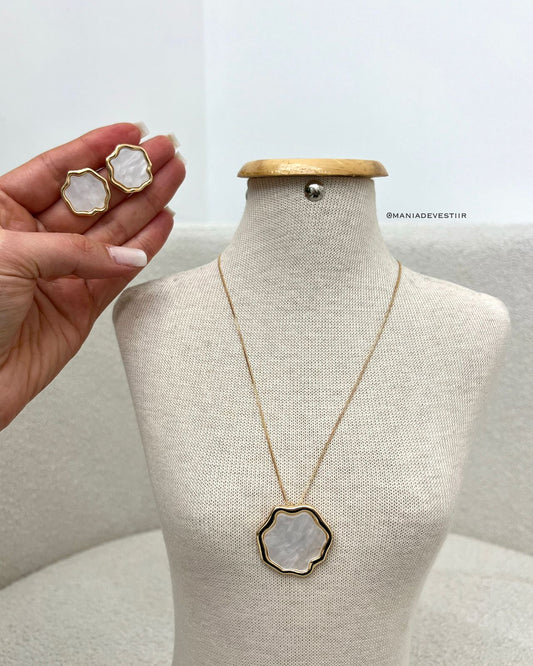 Conjunto Colar e Brinco Suécia Dourado 104902