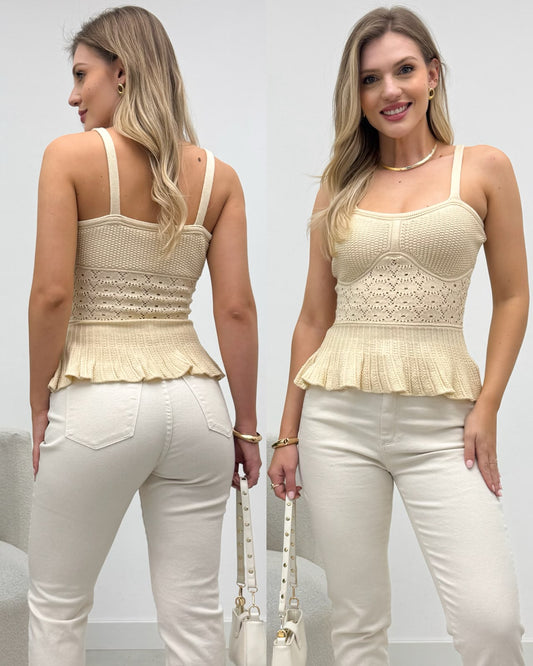 Regata Peplum Janaina Bege 135962