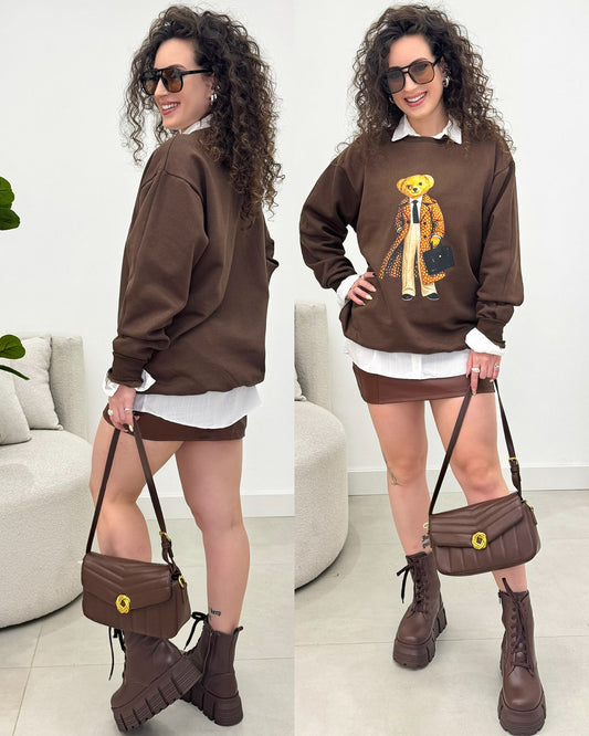 Blusa Moletom Marie Marrom 133224