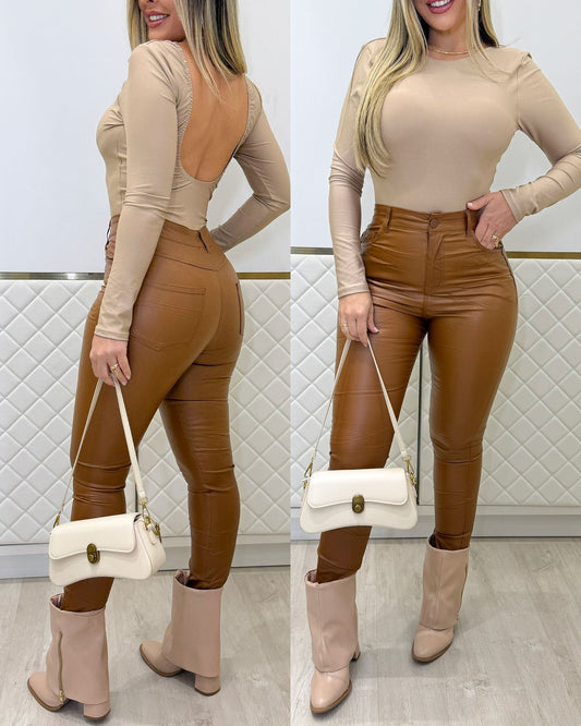 Calça Resinada Luna Caramelo 134089