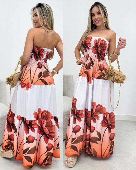 Vestido Giane Off/Marrom 113468