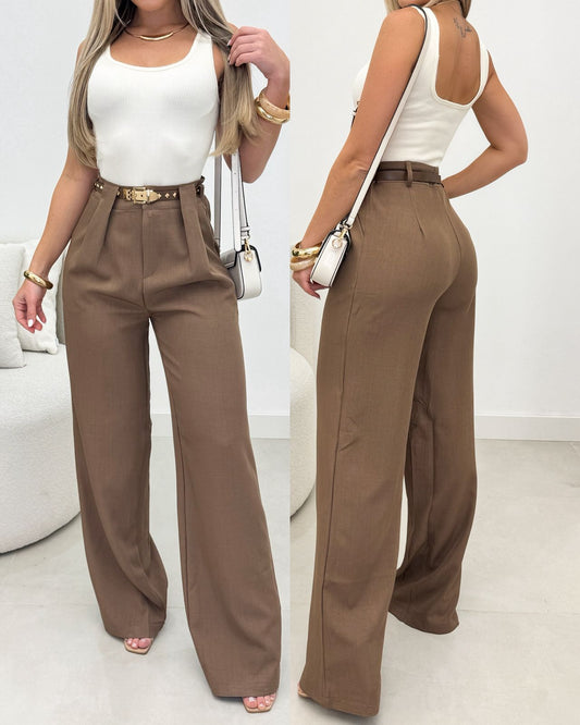 Calça Pantalona Hanna Cappuccino 104966