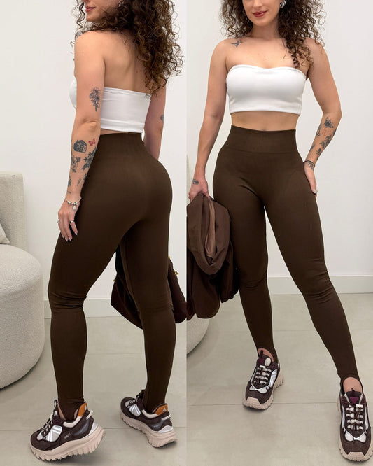 Calça Legging Yasmim Fusô Café 128316