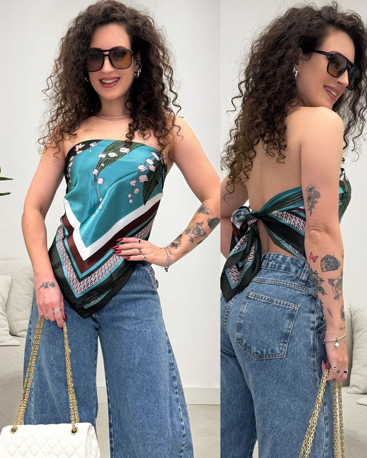 Lenço Mania Essenza Verde/Marrom 133572