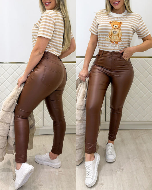 Calça Resinada Luna Marrom 134088