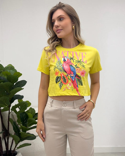 BLACK Cropped Solange Amarelo 116586