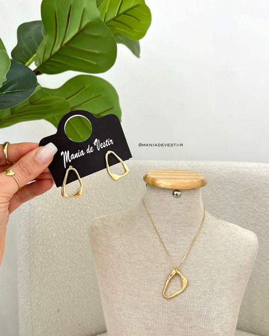 Conjunto Colar e Brinco Fabíola Dourado 113581
