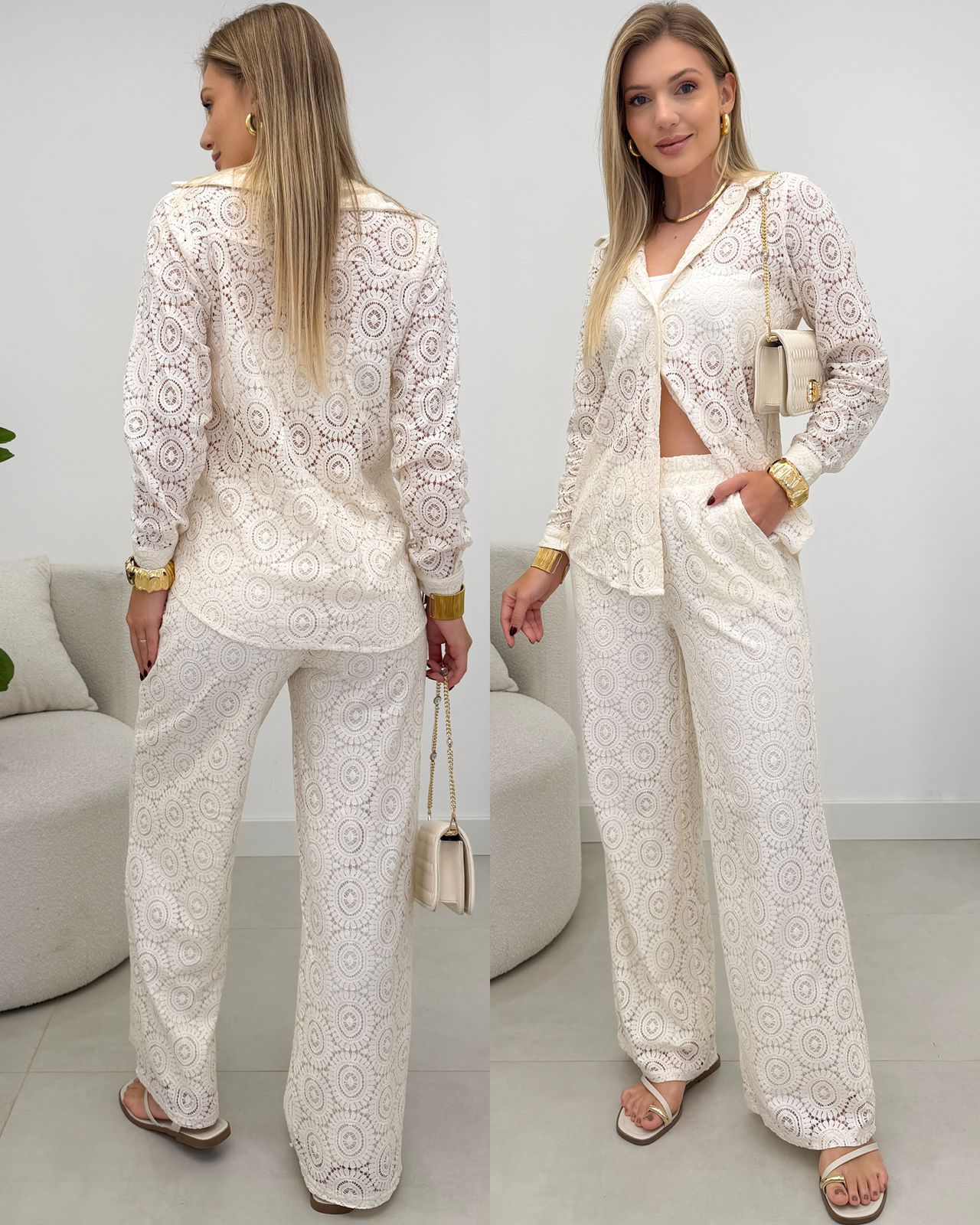 Conjunto Renda Fiona Creme 129277
