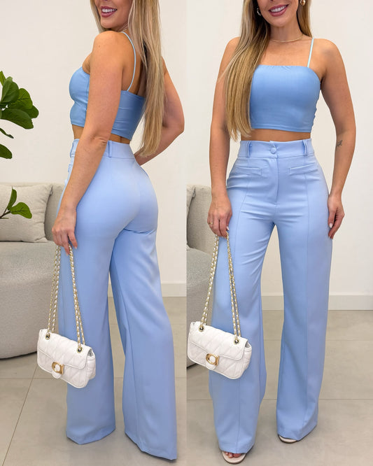 Calça Alfaiataria Nataly Azul Claro 137097