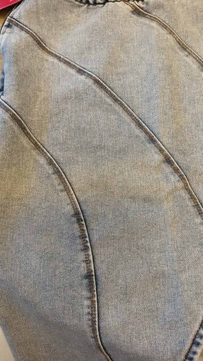 PEÇA COM DEFEITO - Saia Jeans Midi Kay 127165