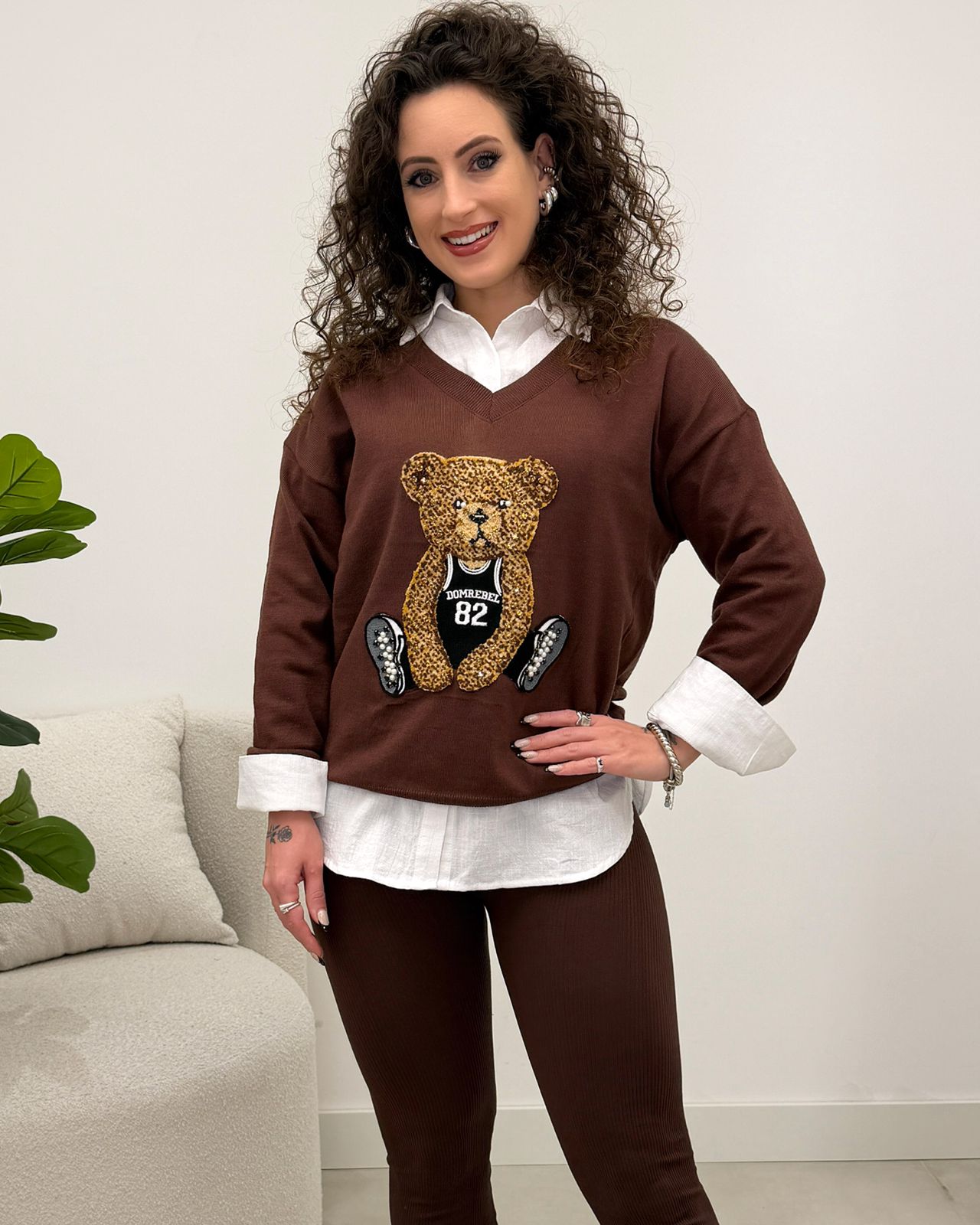 Blusa Tricô Fabi Marrom 129280