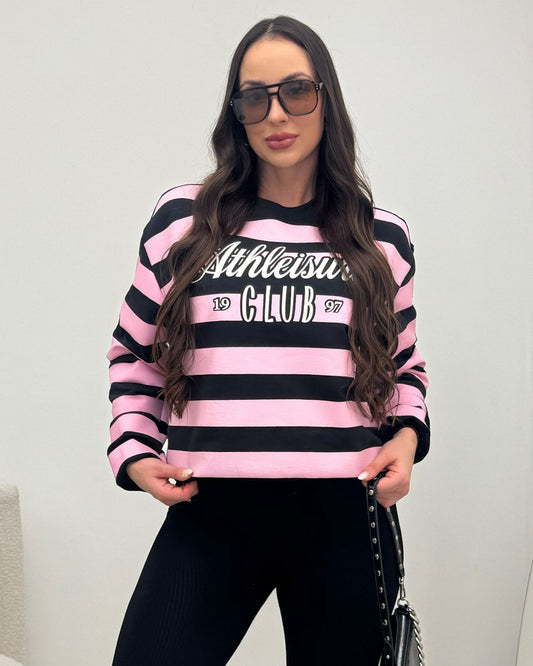 Blusa Moletom Bianca Black/Rosa 134021