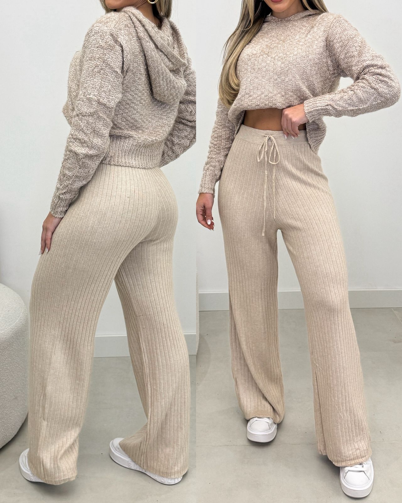 Calça Lã Lila Bege Claro 104728