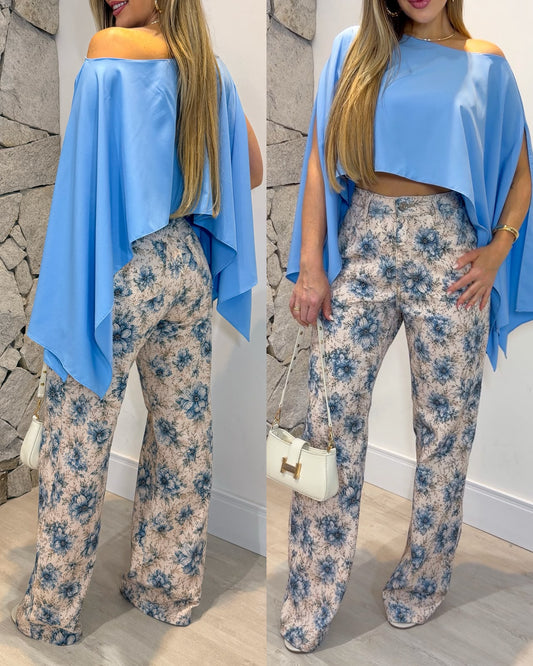 Calça Jeans Consciência Magda Creme/Azul 137070