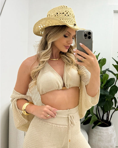 Chapéu De Palha Bege Claro 124058