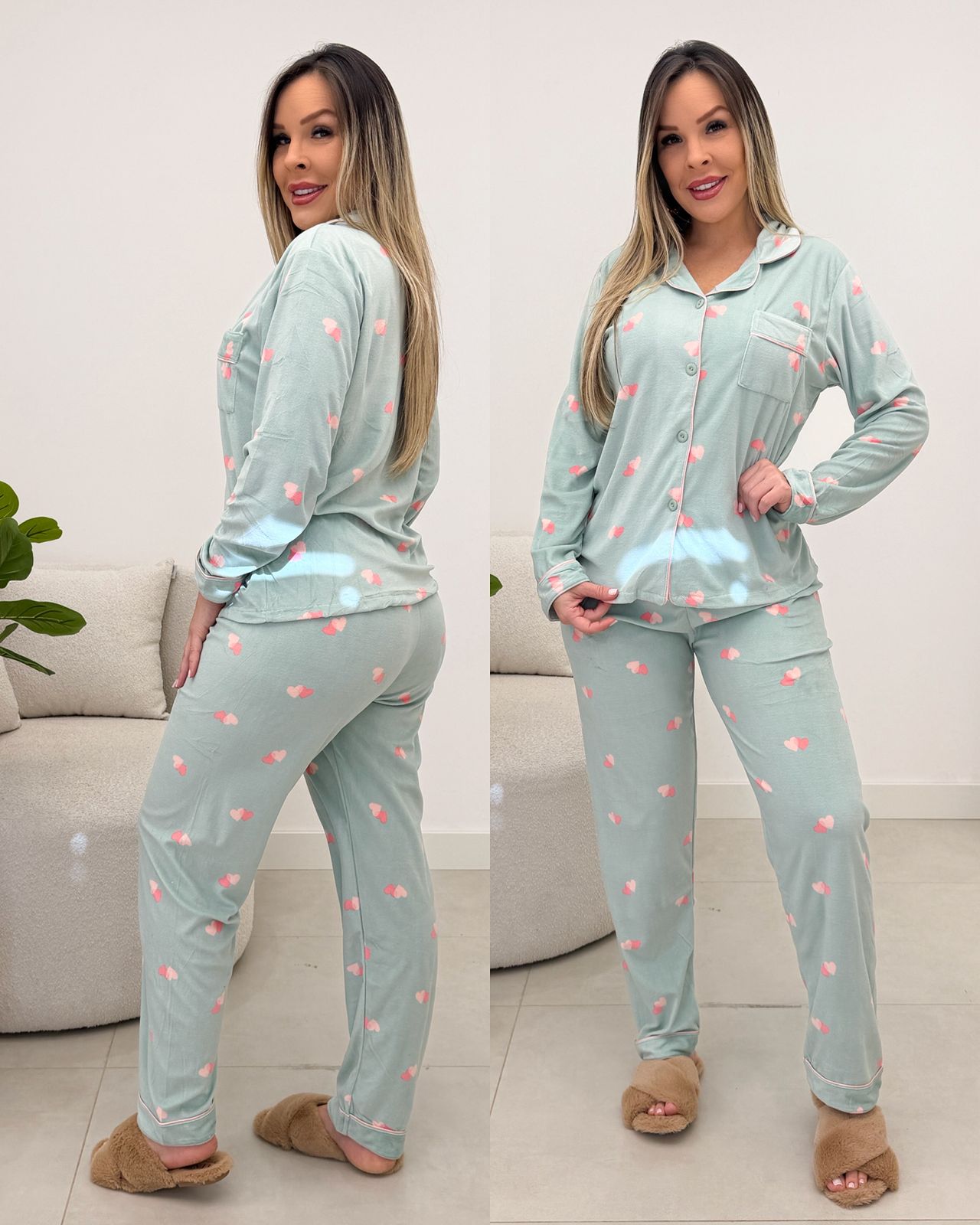 Pijama Plush Lucia Verde  Água 133744