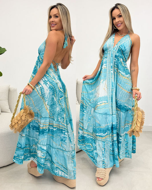 Vestido Romana Azul Celeste 106932