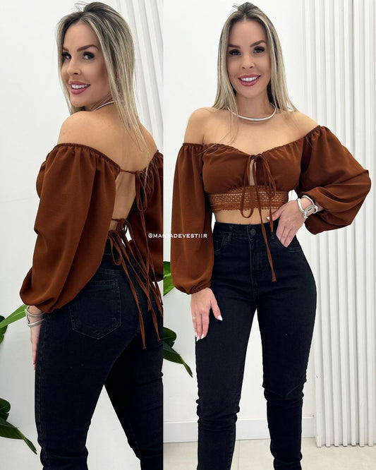 Cropped Alessandra Marrom 63742