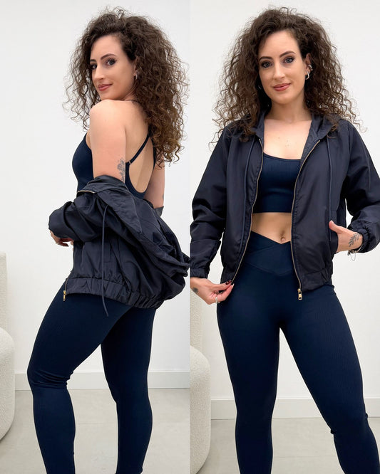 Jaqueta Corta Vento Maria Azul Escuro 124289