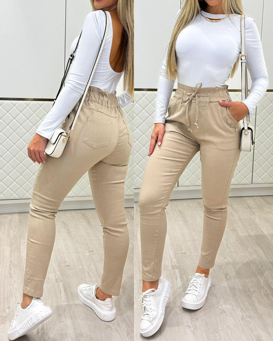 Calça Sarja Kaori Bege 101501