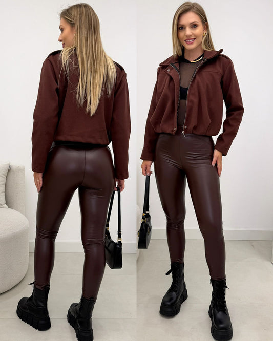 Casaco Lã Batida Manuela Chocolate 129643