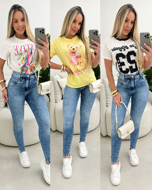Kit T-Shirt Emanuelle Amarelo 108445