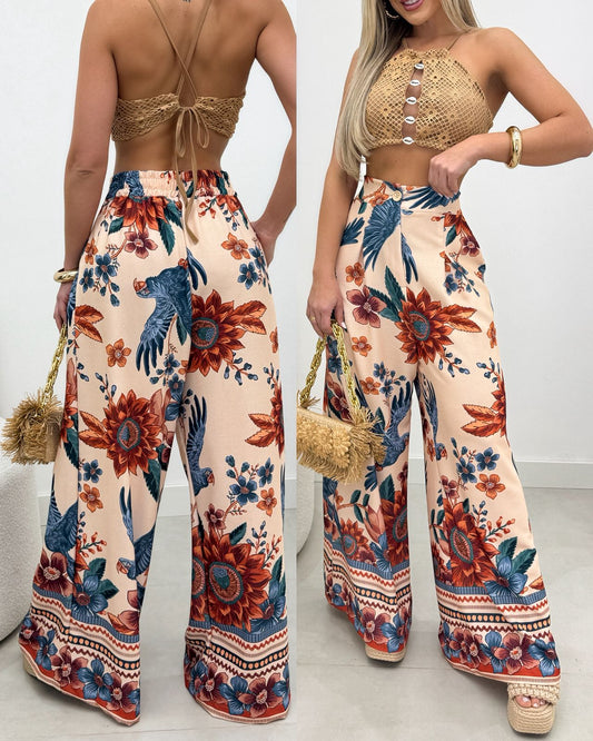 Calça Jasmin Creme Floral 106964