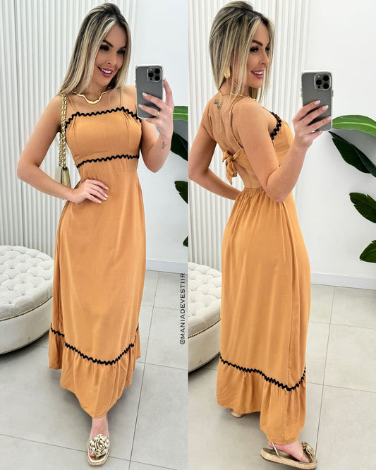 Vestido Ceci Bege 69847