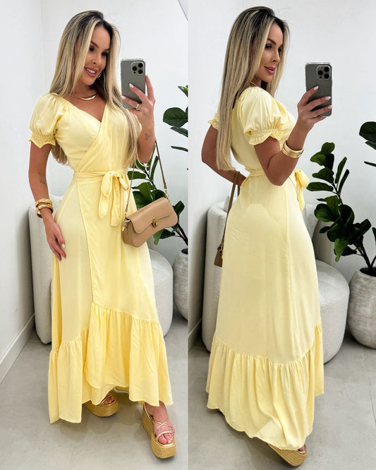Vestido Envelope Eliane Amarelo 108314